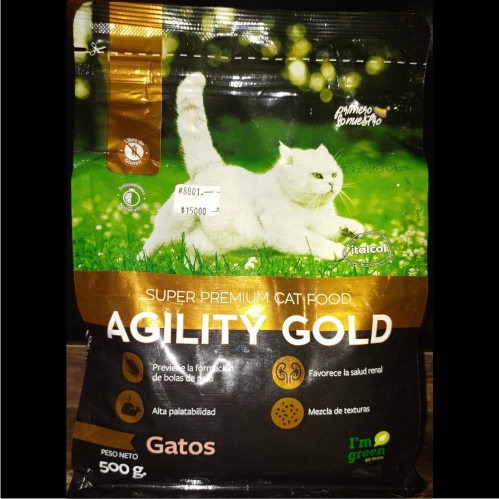 Agility Gold Gatos Adultos por 500 Grs Concentrado Para Gatos